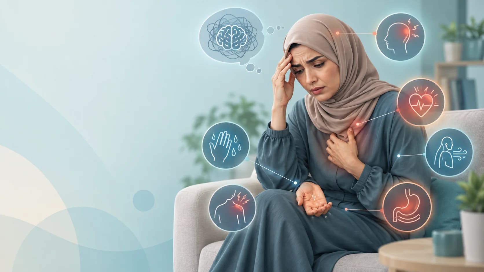 أعراض القلق النفسية والجسدية.. دليل شامل وطبي لتأثيره على الجسم والعقل